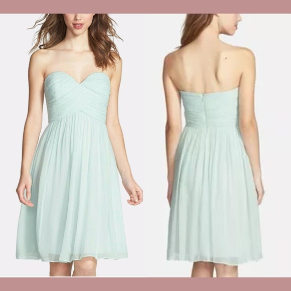 NEW Donna Morgan [sz 14 ] 'Morgan' Strapless Fit Flare Dress in‎ Green Mint #D6 - Picture 1 of 3